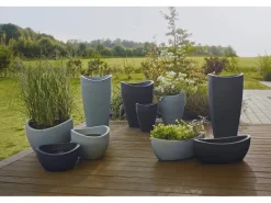 Scheurich Pflanzgefäß Wave Globe Ø 40 cm Schwarz-Granit