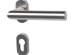 Schmalschild-Garnitur "Metz-R" Innenhalbgarnitur Edelstahl Anschlag Links