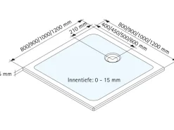 Schulte Duschwannen-Set ExpressPlus Extraflach Quadrat 80 cm x 80 cm Alpinweiß