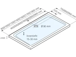 Schulte Duschwannen-Set Extraflach Rechteck 90 cm x 80 cm Alpinweiß
