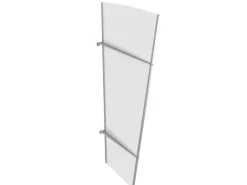 Seitenblende XL Edelstahl/Acryl Satiniert Weiß 167 cm x 85 cm x 55 cm