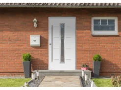 Sicherheits-Haustür ThermoSpace Milano Prime RC2 Weiß 110 x 210 cm Anschlag L