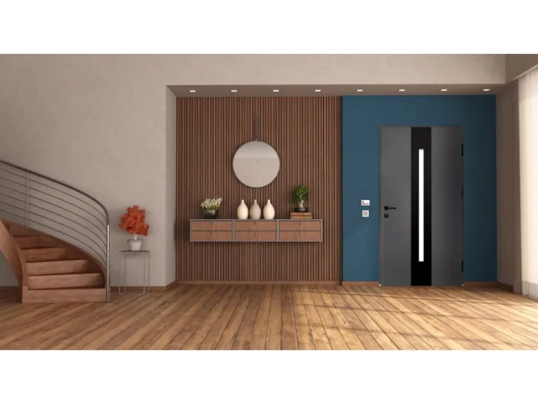 Sicherheits-Haustür ThermoSpace Prime Dublin RC2 Anthr.-Schwarz 110 x 210 cm R