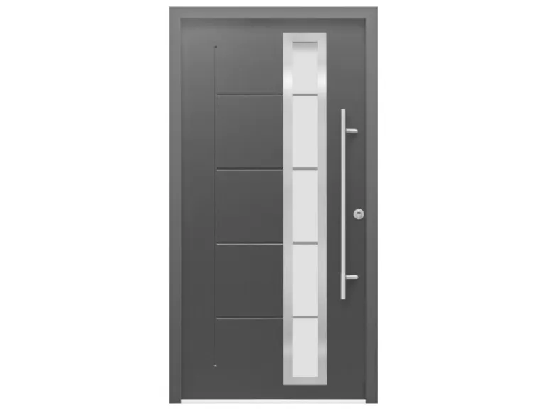 Sicherheits-Haustür ThermoSpace Prime Paris RC2 Anthr. 110 x 210 cm Anschlag R