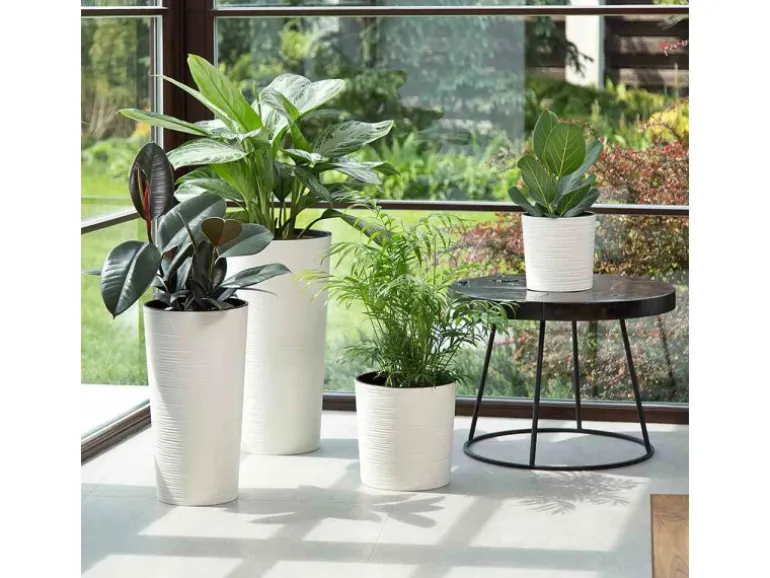 Siena Garden Pflanzgefäß Modern Locon Weiß Ø 30x57,0 cm