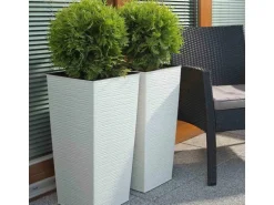 Siena Garden Pflanzgefäß Modern Nizza Weiß 30x30x57,0 cm