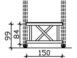 Skan Holz Brüstung Andreaskreuz 150 x 84 cm Fichte Schiefergrau