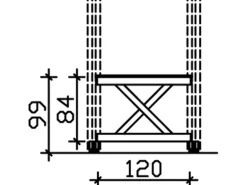 Skan Holz Brüstung Andreaskreuz 120 x 84 cm Fichte Schiefergrau