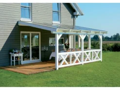 Skan Holz Brüstung Andreaskreuz 220 x 84 cm Fichte Eiche hell