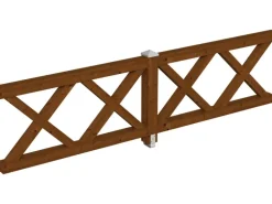 Skan Holz Brüstung Andreaskreuz 335 x 84 cm Fichte Nussbaum