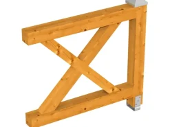 Skan Holz Brüstung Andreaskreuz 108 x 84 cm Fichte Eiche hell