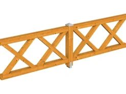 Skan Holz Brüstung Andreaskreuz 335 x 84 cm Fichte Eiche hell