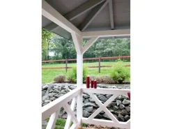 Skan Holz Brüstung Andreaskreuz 335 x 84 cm Fichte Eiche hell