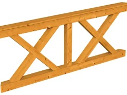 Skan Holz Brüstung Andreaskreuz 210 x 84 cm Fichte Eiche hell