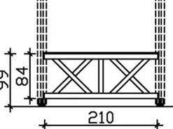 Skan Holz Brüstung Andreaskreuz 210 x 84 cm Fichte Weiß