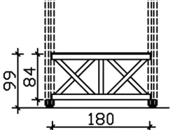 Skan Holz Brüstung Andreaskreuz 180 x 84 cm Fichte Eiche hell