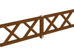 Skan Holz Brüstung Andreaskreuz 400 x 84 cm Fichte Nussbaum