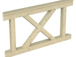 Skan Holz Brüstung Andreaskreuz 150 x 84 cm Fichte Natur