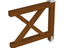 Skan Holz Brüstung Andreaskreuz 108 x 84 cm Fichte Nussbaum