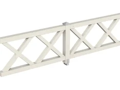 Skan Holz Brüstung Andreaskreuz 335 x 84 cm Fichte Weiß