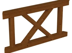 Skan Holz Brüstung Andreaskreuz 150 x 84 cm Fichte Nussbaum