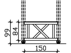 Skan Holz Brüstung Andreaskreuz 150 x 84 cm Fichte Nussbaum