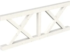 Skan Holz Brüstung Andreaskreuz 220 x 84 cm Fichte Weiß