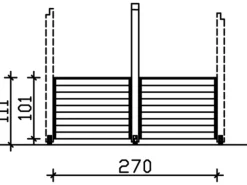 Skan Holz Brüstung für Pavillon Toulouse 270 x 106 cm Schiefergrau
