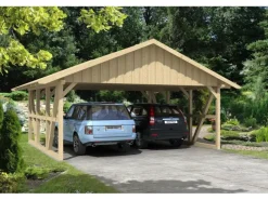 Skan Holz Carport Schwarzwald mit Dachschalung 684 x 600 cm Natur