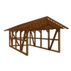 Skan Holz Carport Schwarzwald m. Dachlattung u. Rückwand 424 x 772 cm Nuss