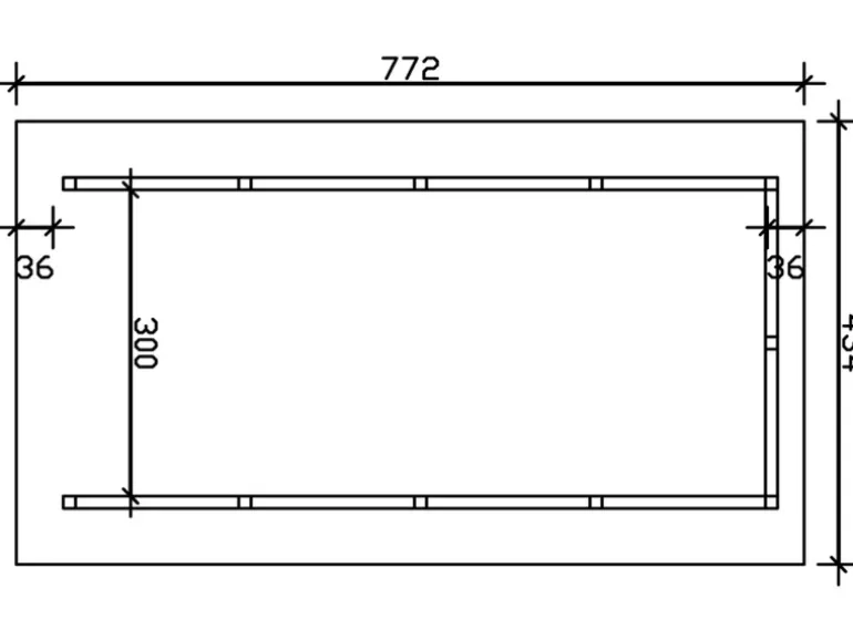 Skan Holz Carport Schwarzwald m. Dachlattung u. Rückwand 424 x 772 cm Nuss