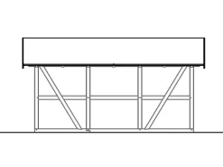 Skan Holz Carport Schwarzwald m. Dachschalung u. Rückwand 684 x 600 cm Eiche