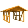 Skan Holz Carport Schwarzwald mit Dachschalung 424 x 600 cm Eiche