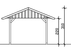Skan Holz Carport Schwarzwald mit Dachschalung 424 x 600 cm Eiche