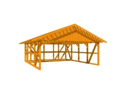 Skan Holz Carport Schwarzwald m. Dachlattung u. Abstellr. C 684 x 772 cm Eiche