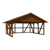 Skan Holz Carport Schwarzwald m. Dachschalung u. Rückwand 684 x 600 cm Nuss
