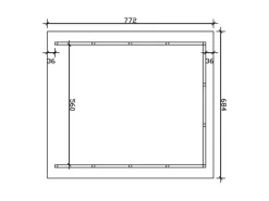 Skan Holz Carport Schwarzwald m. Dachschalung u. Rückwand 684 x 772 cm Grau
