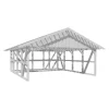 Skan Holz Carport Schwarzwald m. Dachlattung u. Abstellr. C 684 x 772 cm Weiß