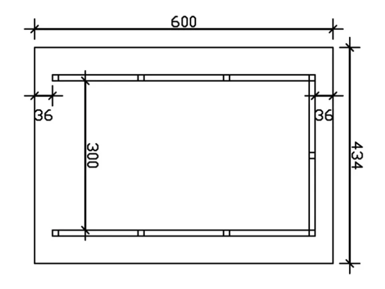 Skan Holz Carport Schwarzwald m. Dachlattung u. Rückwand 424 x 600 cm Nuss