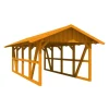 Skan Holz Carport Schwarzwald mit Dachschalung 424 x 772 cm Eiche