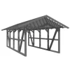 Skan Holz Carport Schwarzwald mit Dachlattung 424 x 772 cm Grau