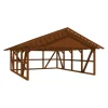 Skan Holz Carport Schwarzwald m. Dachlattung u. Rückwand 684 x 772 cm Nuss