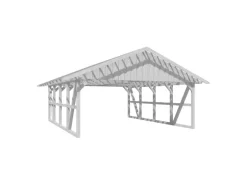 Skan Holz Carport Schwarzwald mit Dachlattung 684 x 772 cm Weiß