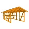 Skan Holz Carport Schwarzwald m. Dachlattung u. Rückwand 424 x 772 cm Eiche