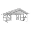 Skan Holz Carport Schwarzwald m. Dachlattung u. Abstellr. A 684 x 772 cm Weiß