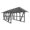 Skan Holz Carport Schwarzwald m. Dachlattung u. Rückwand 424 x 772 cm Grau