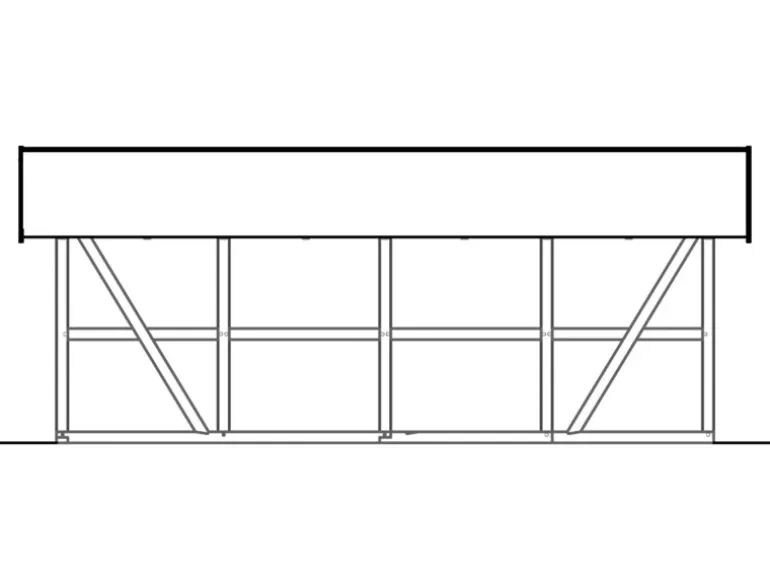 Skan Holz Carport Schwarzwald mit Dachschalung 684 x 772 cm Eiche