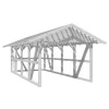 Skan Holz Carport Schwarzwald m. Dachlattung u. Rückwand 424 x 772 cm Weiß
