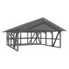 Skan Holz Carport Schwarzwald m. Dachlattung u. Abstellr. C 684 x 772 cm Grau