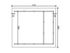 Skan Holz Carport Schwarzwald m. Dachlattung u. Abstellr. C 684 x 772 cm Grau
